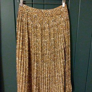 J. Crew Factory Midi Pleated Animal Print Skirt